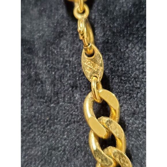 Women's Gold Plated Chain Link Greek Long Fashion Necklace - Picture 11 of 11